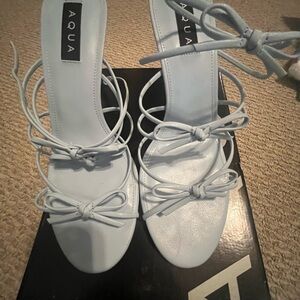 Aqua Women's Light Blue Strappy Sandals